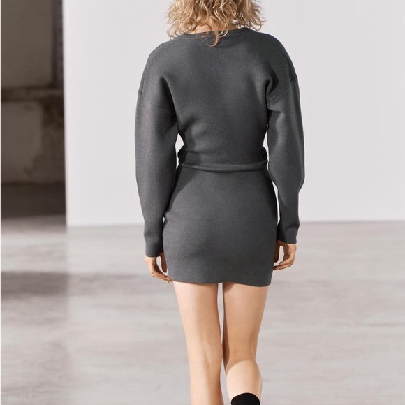 Zara Ruched Waist Knit Dress - Picture 11 of 15
